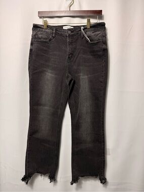 Flying Monkey Black Label Jeans 31 Black Raw Hem Distressed NW